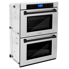 ZLINE 30 In. Autograph Edition Double Wall Oven with Self Clean and True Convection in Stainless Steel and Matte Black, AWDZ-30-MB - Smart Kitchen Lab