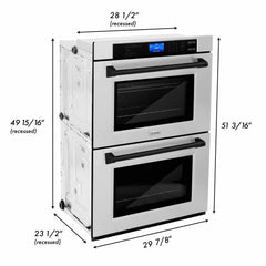 ZLINE 30 In. Autograph Edition Double Wall Oven with Self Clean and True Convection in Stainless Steel and Matte Black, AWDZ-30-MB - Smart Kitchen Lab