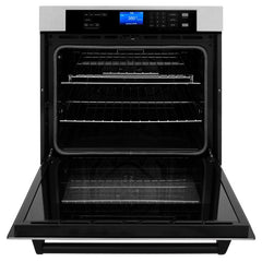 ZLINE 30 In. Autograph Edition Single Wall Oven with Self Clean and True Convection in DuraSnow® Stainless Steel and Matte Black, AWSSZ-30-MB - Smart Kitchen Lab