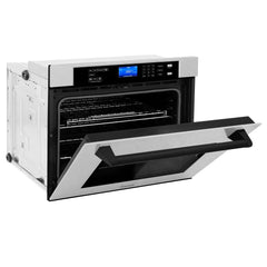 ZLINE 30 In. Autograph Edition Single Wall Oven with Self Clean and True Convection in DuraSnow® Stainless Steel and Matte Black, AWSSZ-30-MB - Smart Kitchen Lab