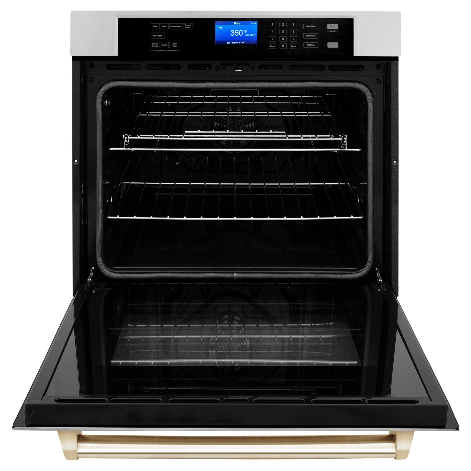 ZLINE 30 In. Autograph Edition Single Wall Oven with Self Clean and True Convection in Stainless Steel and Gold, AWSZ-30-G - Smart Kitchen Lab