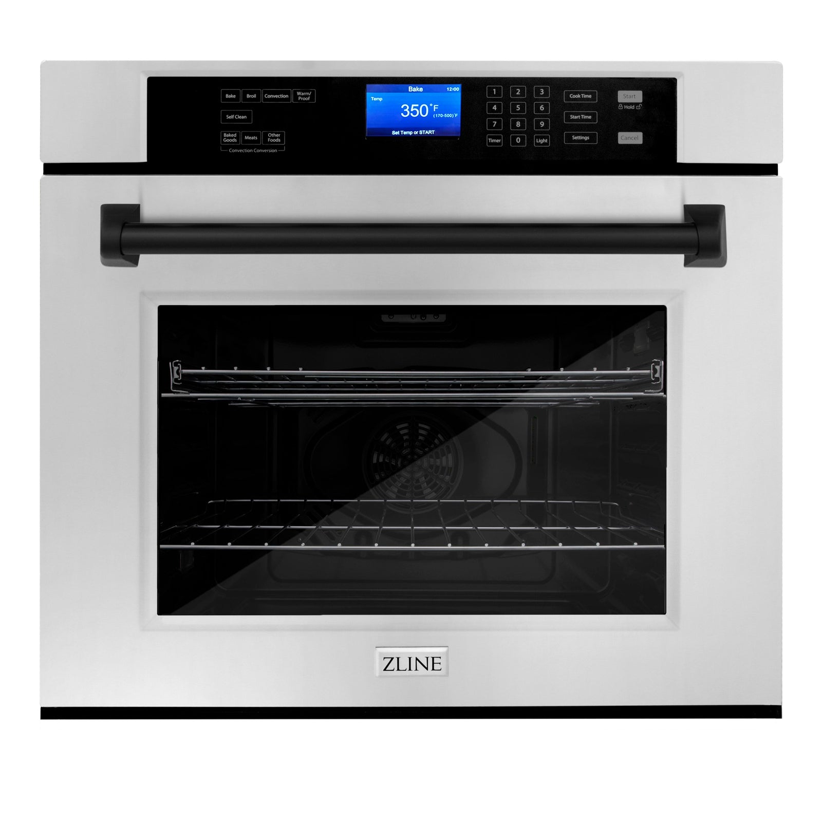 ZLINE 30 In. Autograph Edition Single Wall Oven with Self Clean and True Convection in Stainless Steel and Matte Black, AWSZ-30-MB - Smart Kitchen Lab