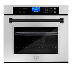 ZLINE 30 In. Autograph Edition Single Wall Oven with Self Clean and True Convection in Stainless Steel and Matte Black, AWSZ-30-MB - Smart Kitchen Lab