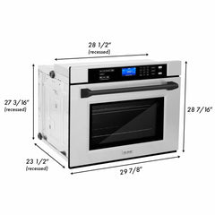 ZLINE 30 In. Autograph Edition Single Wall Oven with Self Clean and True Convection in Stainless Steel and Matte Black, AWSZ-30-MB - Smart Kitchen Lab