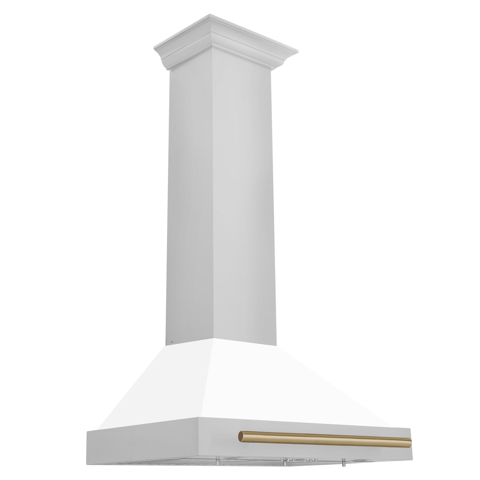 ZLINE 30 In Autograph Edition Stainless Steel Range Hood with White Matte Shell and Champagne Bronze Accents, KB4STZ-WM30-CB - Smart Kitchen Lab