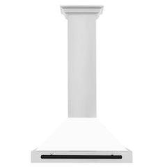 ZLINE 30 In Autograph Edition Stainless Steel Range Hood with White Matte Shell and Matte Black Accents, KB4STZ-WM30-MB - Smart Kitchen Lab