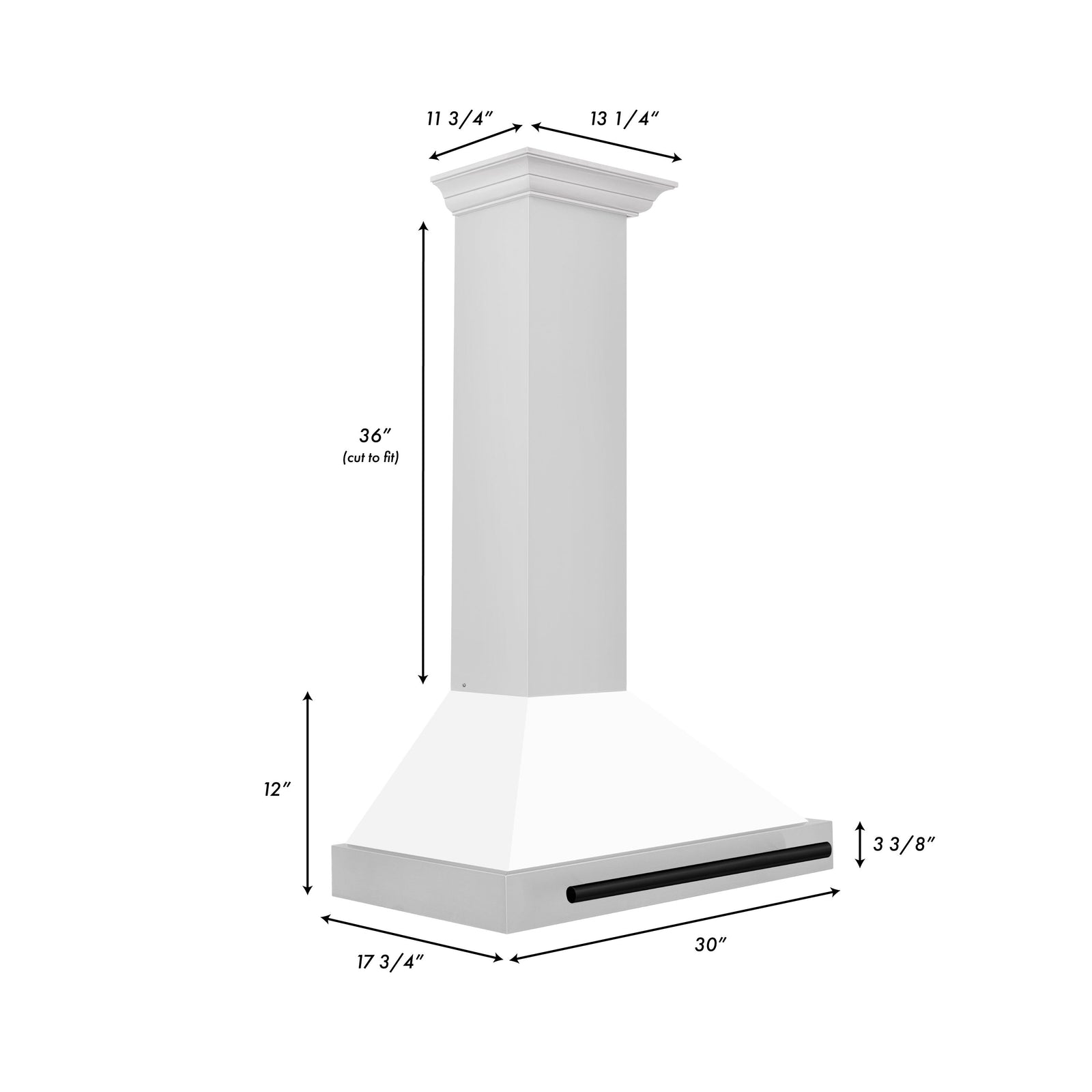 ZLINE 30 In Autograph Edition Stainless Steel Range Hood with White Matte Shell and Matte Black Accents, KB4STZ-WM30-MB - Smart Kitchen Lab