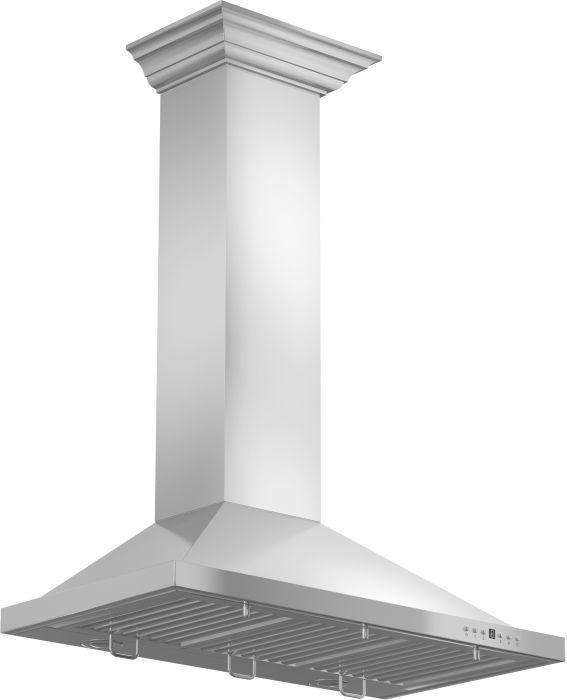 ZLINE 30 in. Convertible Vent Wall Mount Range Hood in Stainless Steel with Crown Molding, KBCRN-30 - Smart Kitchen Lab