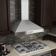 ZLINE 30 in. Convertible Vent Wall Mount Range Hood in Stainless Steel with Crown Molding, KL3CRN-30 - Smart Kitchen Lab