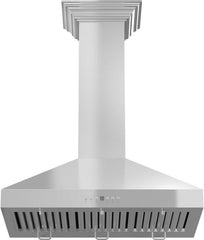 ZLINE 30 in. Convertible Vent Wall Mount Range Hood in Stainless Steel with Crown Molding, KL3CRN-30 - Smart Kitchen Lab