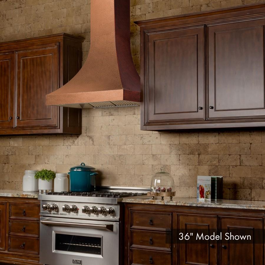 ZLINE 30 in. Designer Series Hand-Hammered Copper Finish Wall Range Hood, 8632H-30 - Smart Kitchen Lab