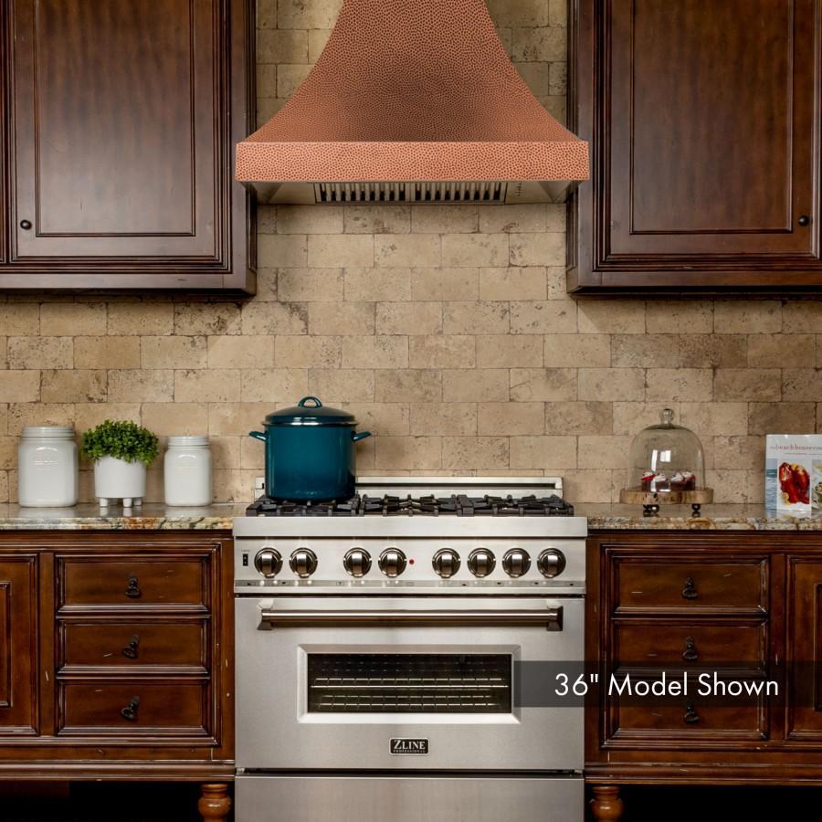 ZLINE 30 in. Designer Series Hand-Hammered Copper Finish Wall Range Hood, 8632H-30 - Smart Kitchen Lab