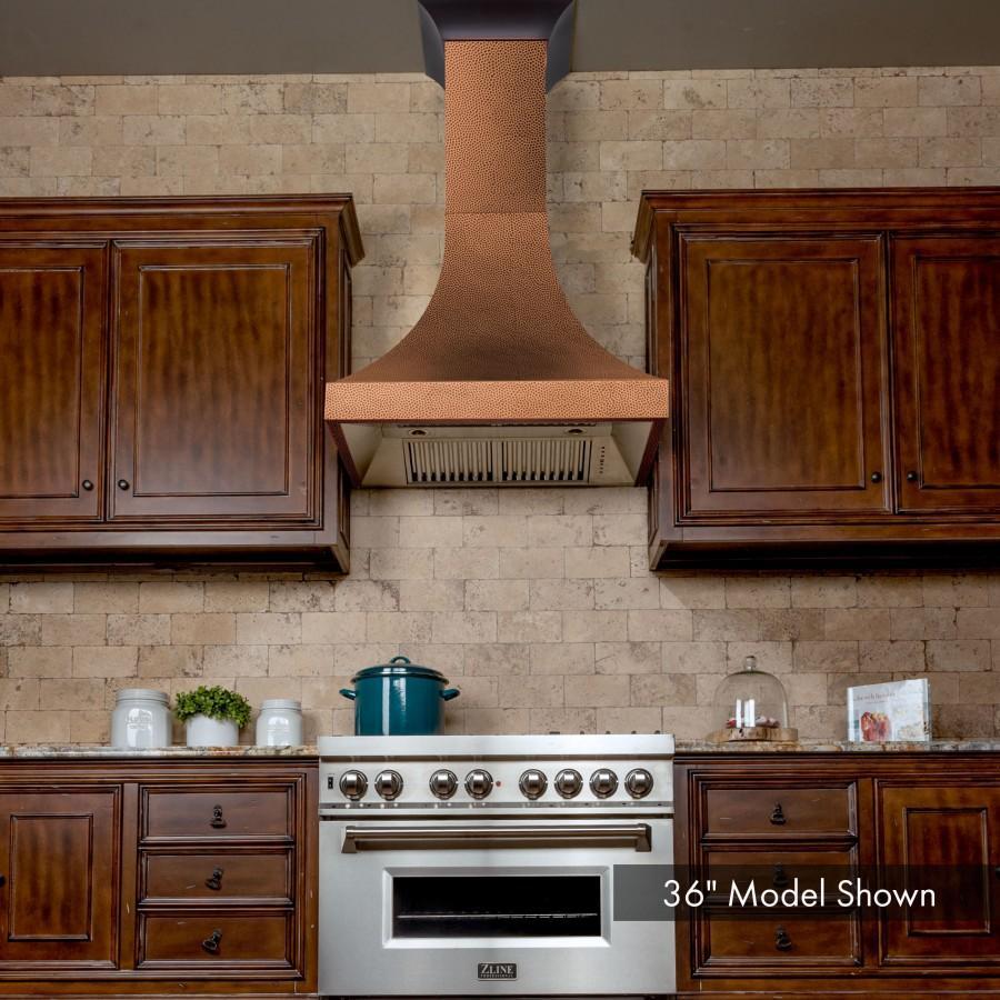 ZLINE 30 in. Designer Series Hand-Hammered Copper Finish Wall Range Hood, 8632H-30 - Smart Kitchen Lab