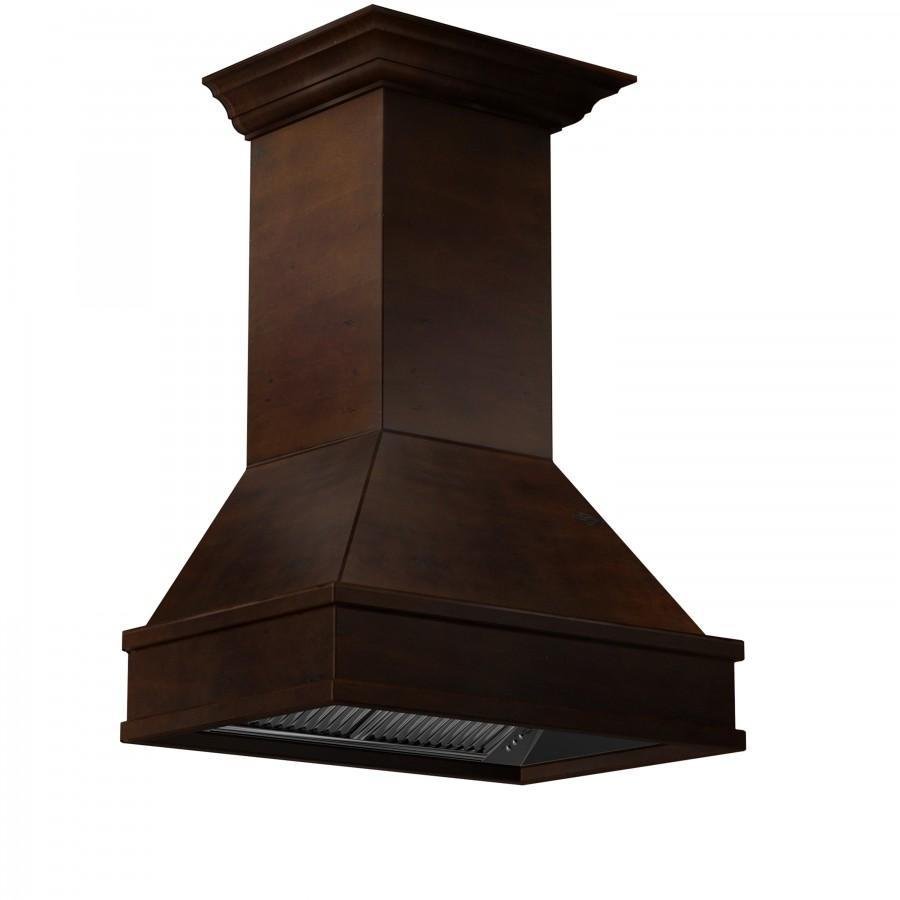 ZLINE 30 in. Designer Wooden Wall Mount Range Hood in Walnut and Hamilton, 329WH-30 - Smart Kitchen Lab