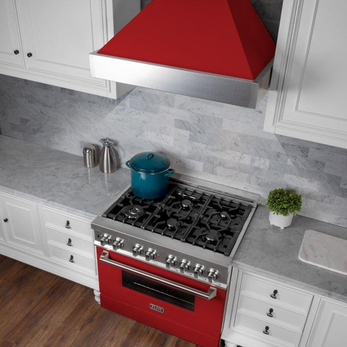 ZLINE 30 in. Ducted DuraSnow® Stainless Steel Range Hood with Red Matte Shell, 8654RM-30 - Smart Kitchen Lab