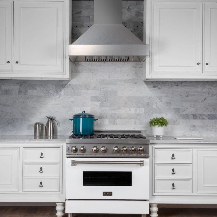 ZLINE 30 in. DuraSnow® Stainless Steel Range Hood with DuraSnow® Shell, 8654SN-30 - Smart Kitchen Lab