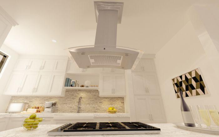 ZLINE 30 in. Island DuraSnow® Finished Stainless Range Hood, 8GL14iS-30 - Smart Kitchen Lab