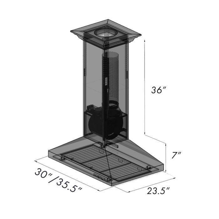 ZLINE 30 in. Oil-Rubbed Bronze Island Range Hood 8GL2Bi-30 - Smart Kitchen Lab