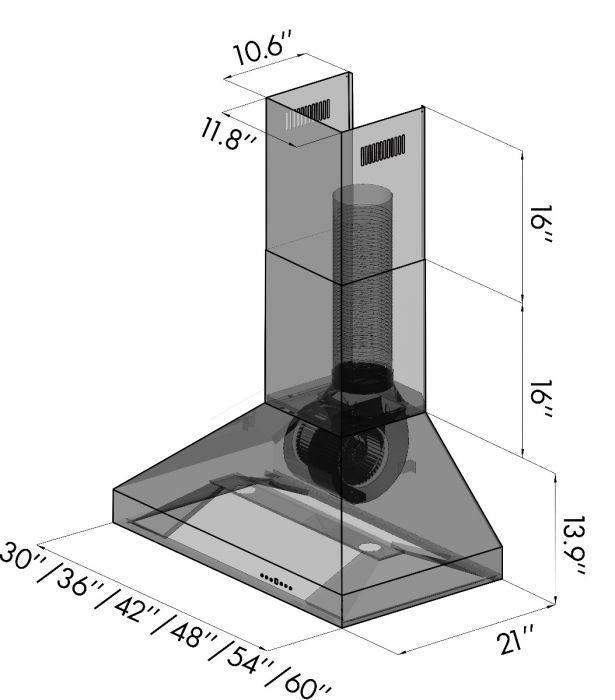 ZLINE 30 in. Professional Convertible Vent Wall Mount Range Hood in Stainless Steel, 597-30 - Smart Kitchen Lab