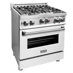 ZLINE 30 in. Professional Gas Burner/Gas Oven Stainless Steel Range with Brass Burners, RG-BR-30 - Smart Kitchen Lab