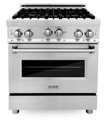 ZLINE 30 in. Professional Gas Burner/Gas Oven Stainless Steel Range with Brass Burners, RG-BR-30 - Smart Kitchen Lab