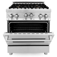 ZLINE 30 in. Professional Gas Burner/Gas Oven Stainless Steel Range with Brass Burners, RG-BR-30 - Smart Kitchen Lab