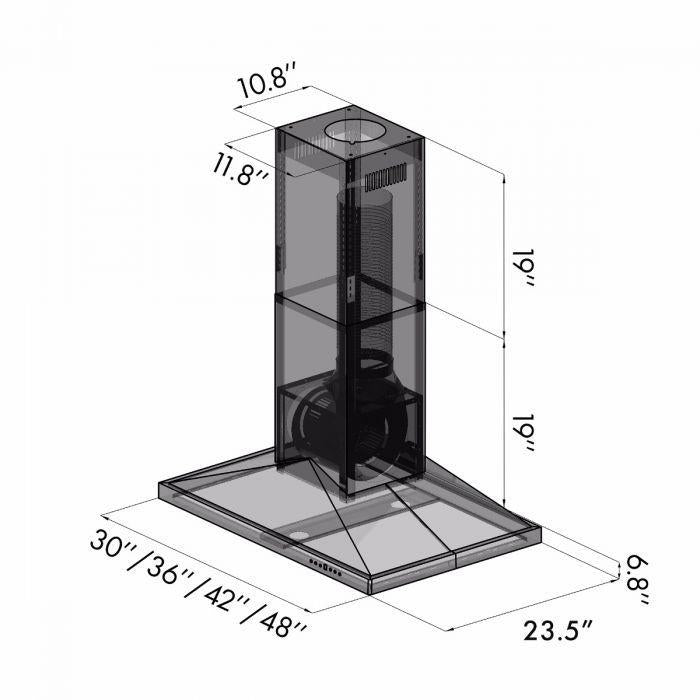 ZLINE 30 in. Stainless Steel Island Range Hood, GL1i-30 - Smart Kitchen Lab