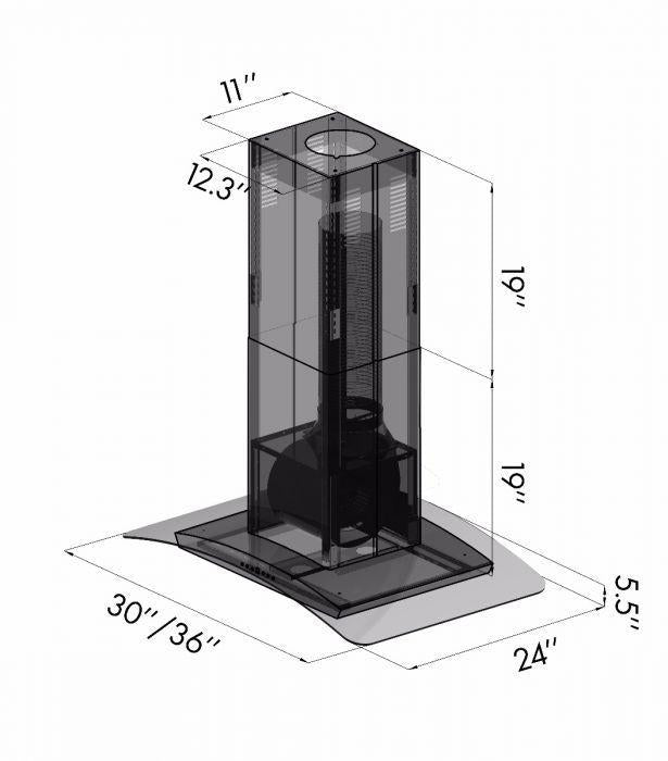 ZLINE 30 in. Stainless Steel Island Range Hood, GL5i-30 - Smart Kitchen Lab