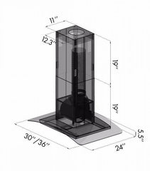 ZLINE 30 in. Stainless Steel Island Range Hood, GL5i-30 - Smart Kitchen Lab