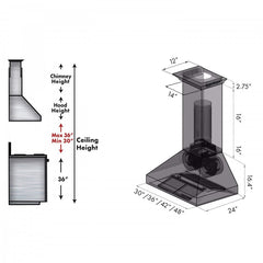 ZLINE 30 in. Stainless Steel Wall Range Hood with Built-in CrownSound® Bluetooth Speakers, 667CRN-BT-30 - Smart Kitchen Lab