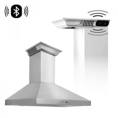 ZLINE 30 in. Stainless Steel Wall Range Hood with Built-in CrownSound® Bluetooth Speakers, KL3CRN-BT-30 - Smart Kitchen Lab