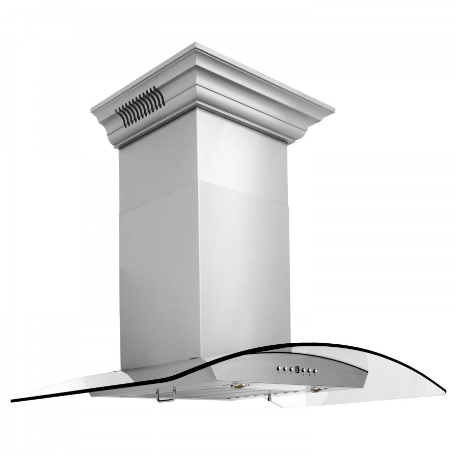 ZLINE 30 in. Stainless Steel Wall Range Hood with Built-in CrownSound® Bluetooth Speakers, KZCRN-BT-30 - Smart Kitchen Lab