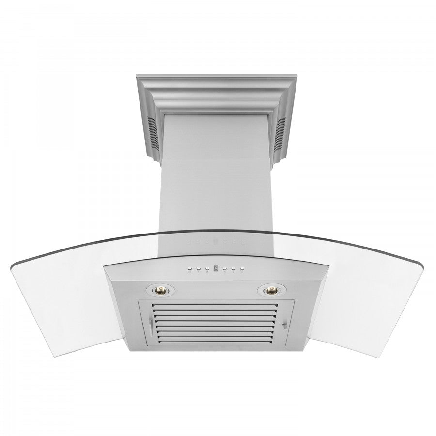 ZLINE 30 in. Stainless Steel Wall Range Hood with Built-in CrownSound® Bluetooth Speakers, KZCRN-BT-30 - Smart Kitchen Lab