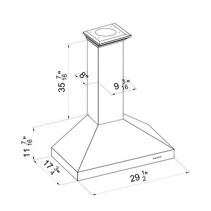 ZLINE 30 in. Wall Mount Range Hood in DuraSnow® Finished Stainless, 8KL3S-30 - Smart Kitchen Lab