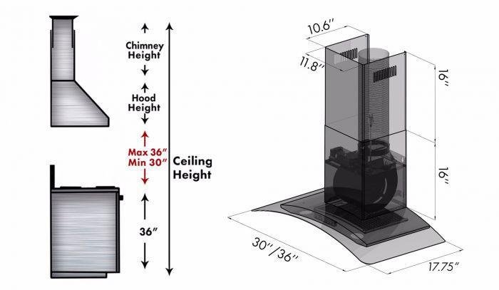 ZLINE 30 in. Wall Mount Range Hood in Stainless Steel, KN6-30 - Smart Kitchen Lab