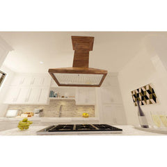 ZLINE 30 in. Wooden Island Range Hood, Crown Molding, KBiRR-30 - Smart Kitchen Lab