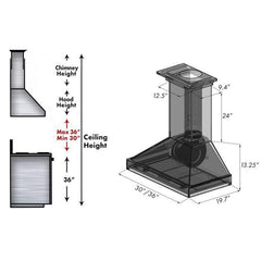 ZLINE 30 in. Wooden Wall Mount Range Hood in White, KBTT-30 - Smart Kitchen Lab