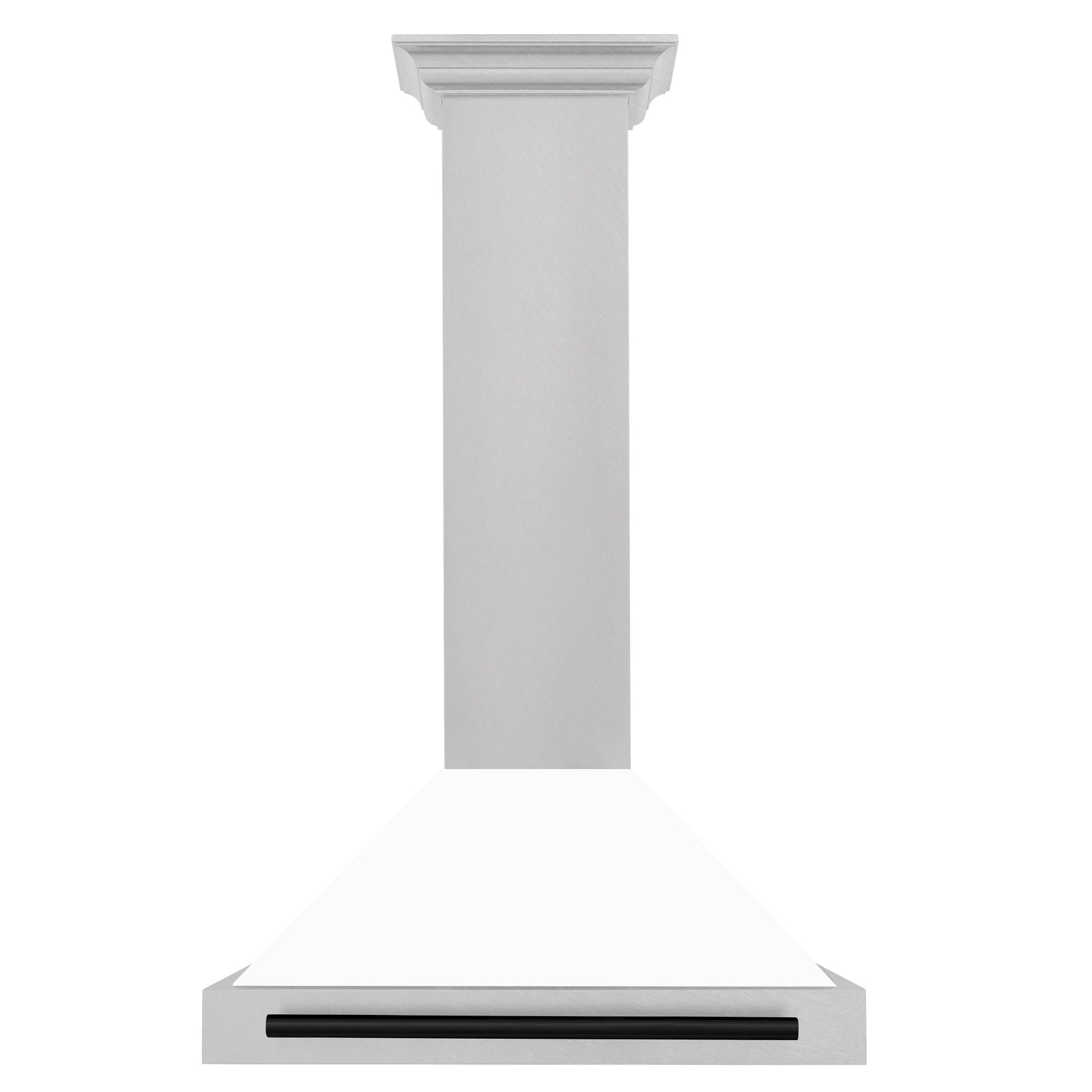 ZLINE 30 Inch Autograph Edition DuraSnow® Stainless Steel Range Hood with a White Matte Shell and Matte Black Handle, KB4SNZ-WM30-MB - Smart Kitchen Lab