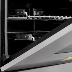 ZLINE 30 Inch Autograph Edition Gas Range in DuraSnow® Stainless Steel with Gold Accents, RGSZ-SN-30-G - Smart Kitchen Lab