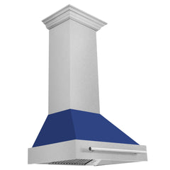 ZLINE 30 Inch DuraSnow® Stainless Steel Range Hood with Blue Matte Shell, 8654SNX-BM-30 - Smart Kitchen Lab