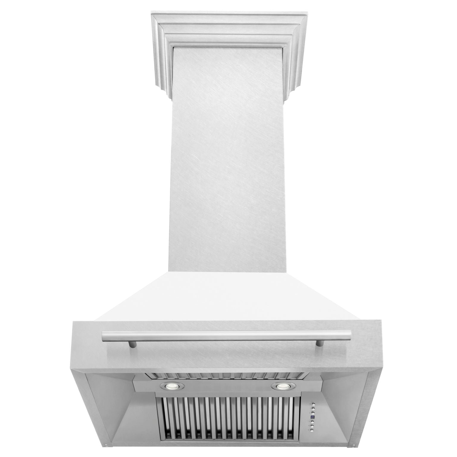 ZLINE 30 Inch DuraSnow® Stainless Steel Range Hood with White Matte Shell, 8654SNX-WM-30 - Smart Kitchen Lab