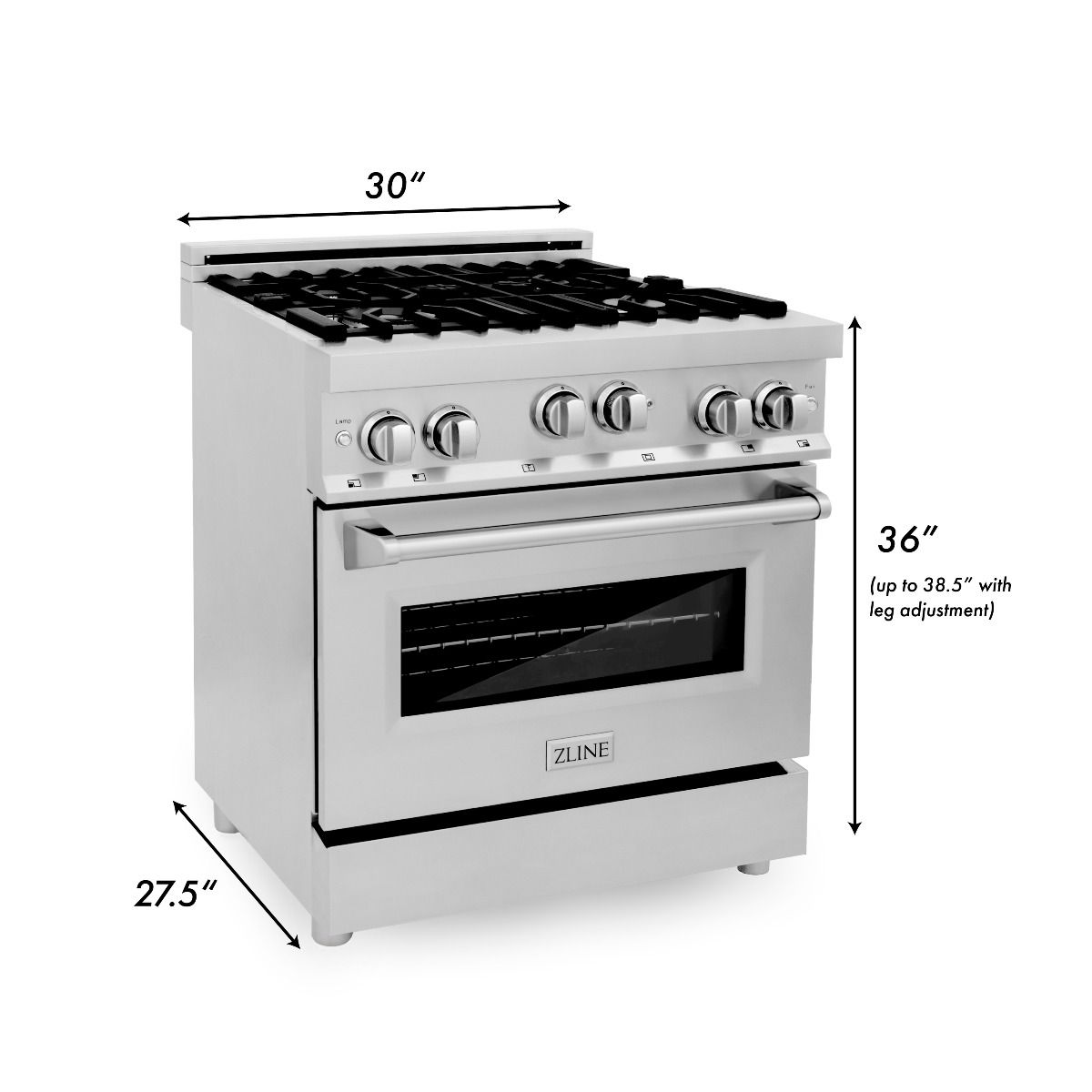 ZLINE 30 Inch. Professional Gas Range in Stainless Steel, RG30 - Smart Kitchen Lab