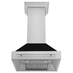 ZLINE 30 Inch Stainless Steel Range Hood with Black Matte Shell and Stainless Steel Handle, 8654STX-BLM-30 - Smart Kitchen Lab