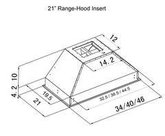 ZLINE 34 in. Outdoor Range Hood Insert in Stainless Steel (21 in. Depth), 721-304-34 - Smart Kitchen Lab