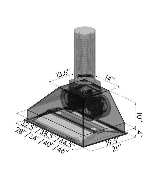 ZLINE 34 in. Remote Dual Blower Stainless Range Hood Insert, 721-RD-34 - Smart Kitchen Lab