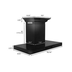 ZLINE 36 in. Convertible Vent Wall Mount Range Hood in Black Stainless Steel with Crown Molding, BSKENCRN-36 - Smart Kitchen Lab