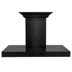 ZLINE 36 in. Convertible Vent Wall Mount Range Hood in Black Stainless Steel with Crown Molding, BSKENCRN-36 - Smart Kitchen Lab