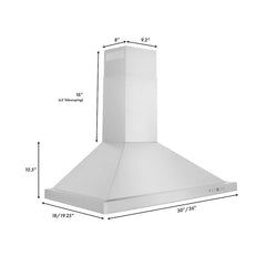 ZLINE 36 in. Convertible Vent Wall Mount Range Hood in Stainless Steel, KB-36 - Smart Kitchen Lab