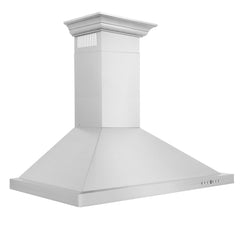 ZLINE 36 in. Convertible Vent Wall Mount Range Hood in Stainless Steel with Crown Molding, KBCRN-36 - Smart Kitchen Lab