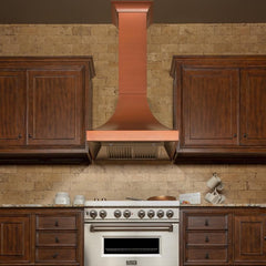 ZLINE 36 in. Designer Series Copper Finish Wall Range Hood, 8632C-36 - Smart Kitchen Lab